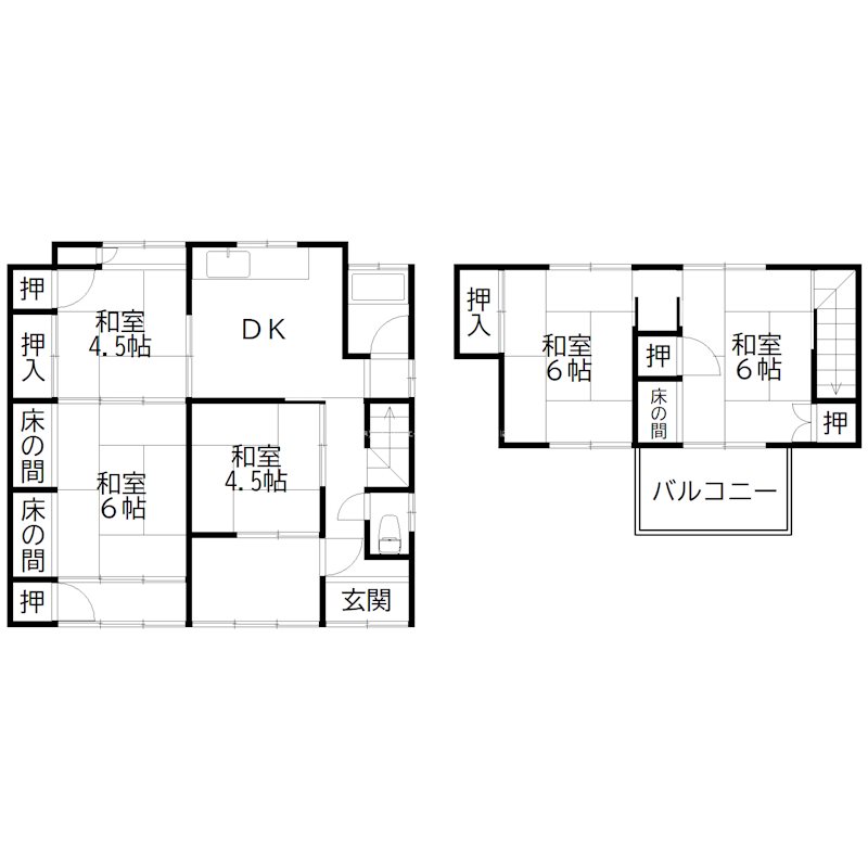 播磨町本荘2丁目貸家 間取り図