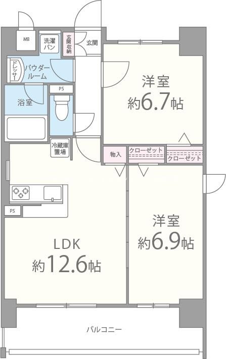 シェーネル・ブラウエン加古川 間取り図
