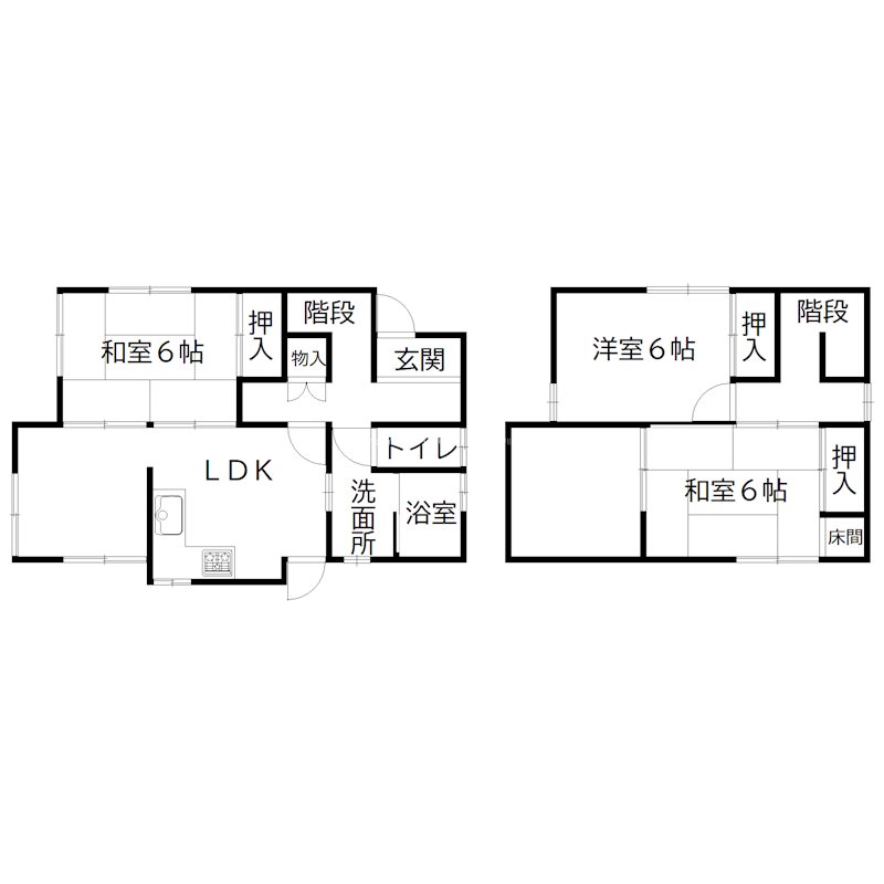 西神吉町大国　貸家 間取り図