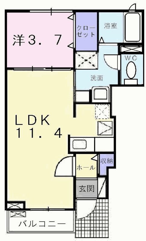グランシャルムA 間取り図