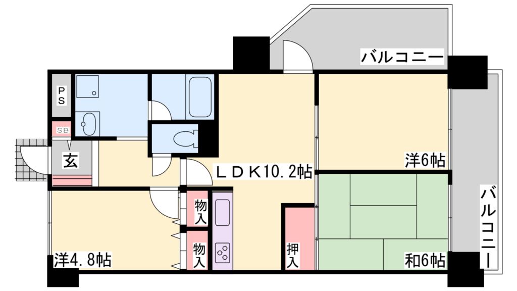 加古川グリーンシティＡ棟 間取り図