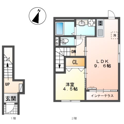 加古川市平岡町　新築アパート 間取り図