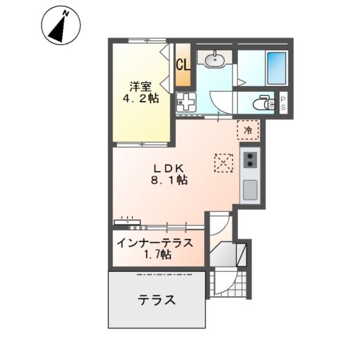 加古川市平岡町　新築アパート 間取り図