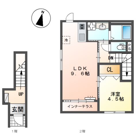 加古川市平岡町　新築アパート 間取り図