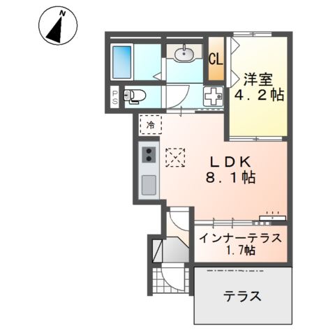 加古川市平岡町　新築アパート 間取り図