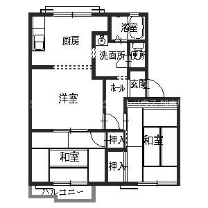 中津ハイツＢ 間取り図