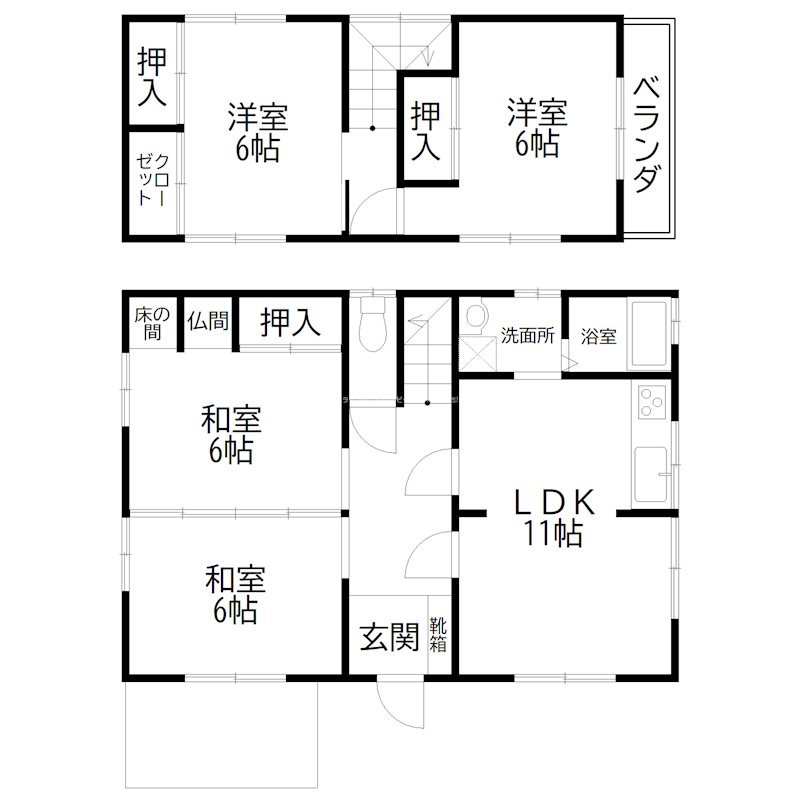 東神吉町出河原　貸家 間取り図