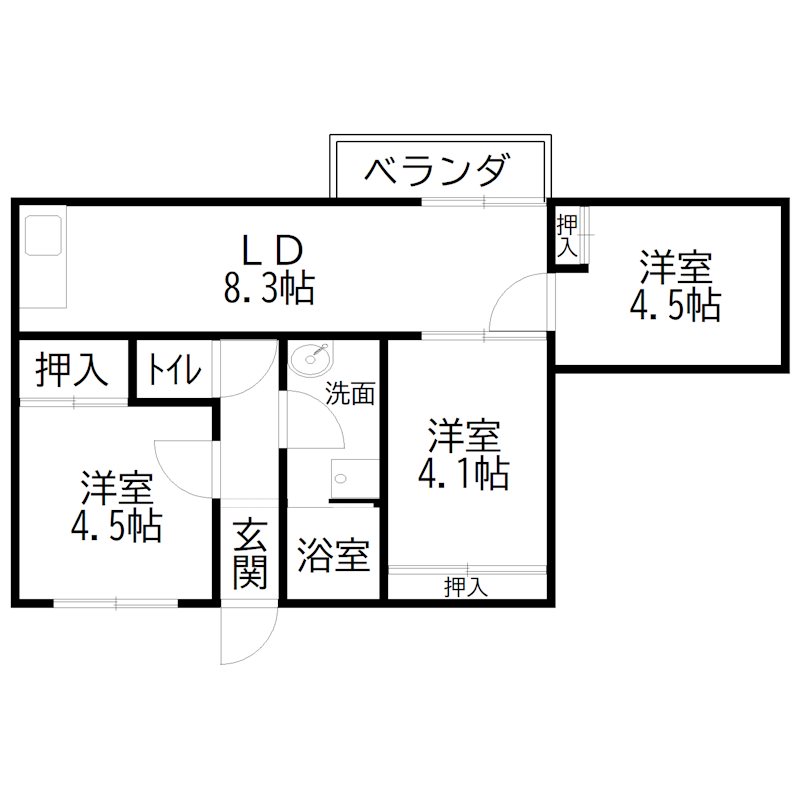 サングレース荒井 間取り図