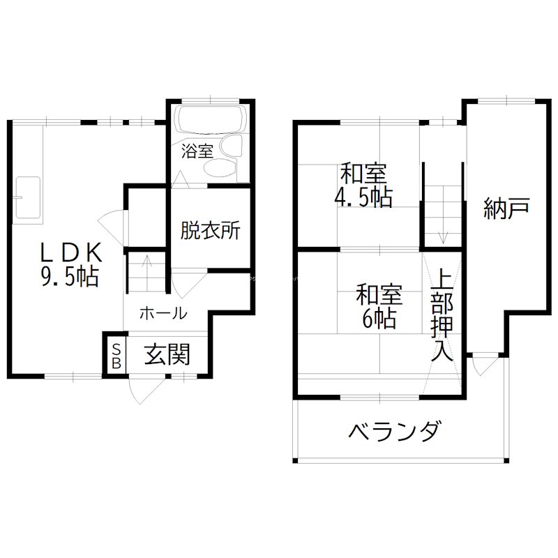 新野辺北町連棟住宅 1 間取り図