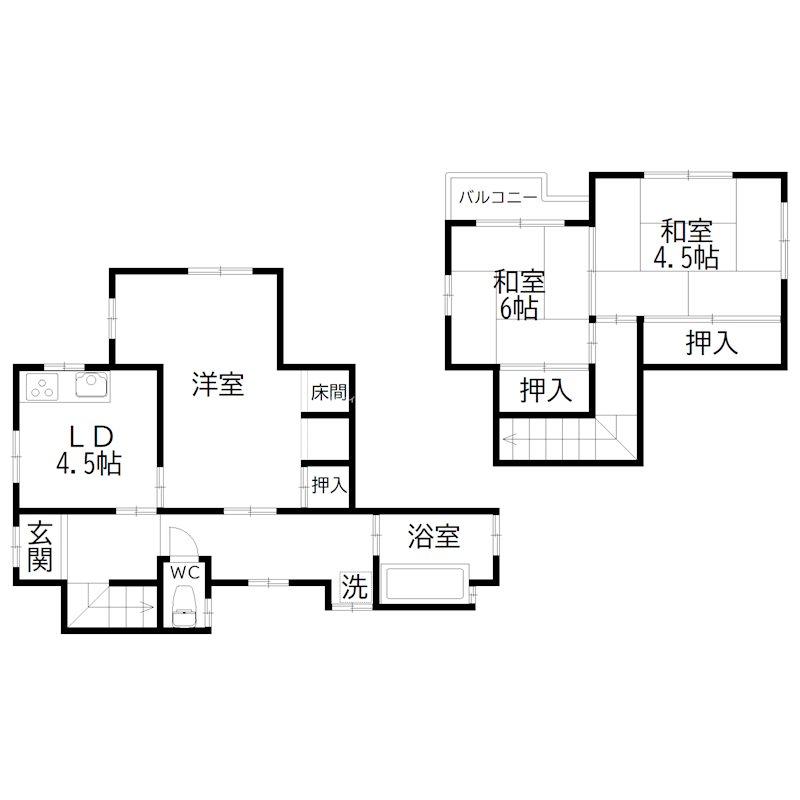 加古川町美乃利戶建 間取り図