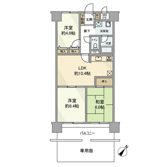 加古川グリーンシティＤ棟 間取り図