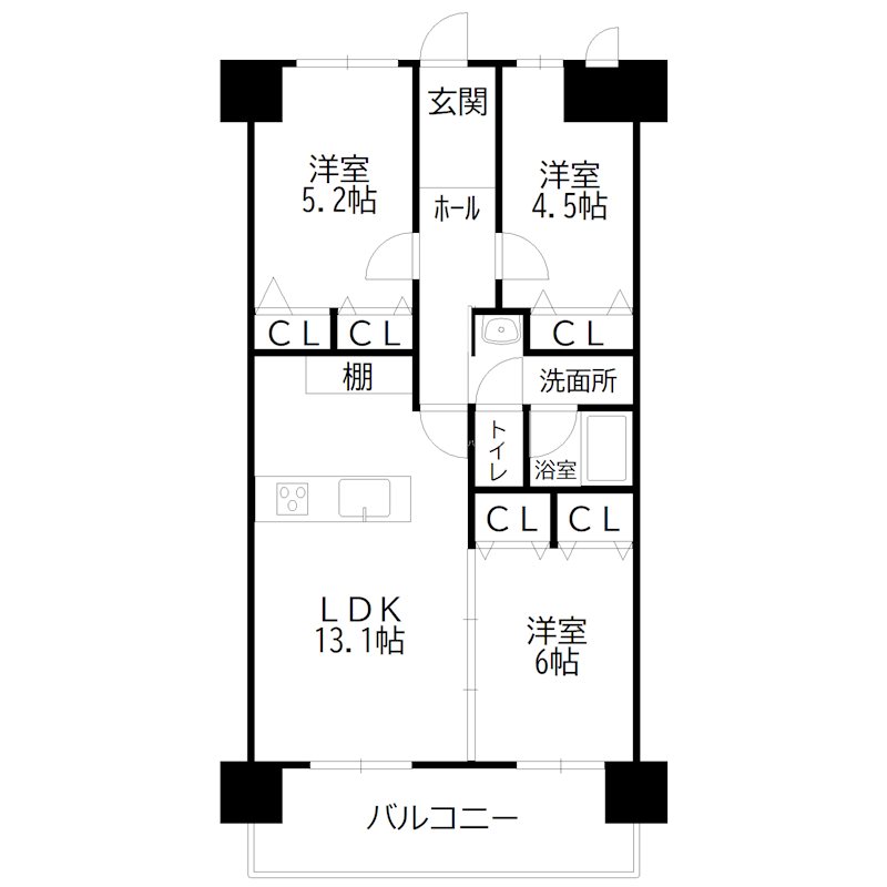 加古川グリーンシティD棟 間取り図