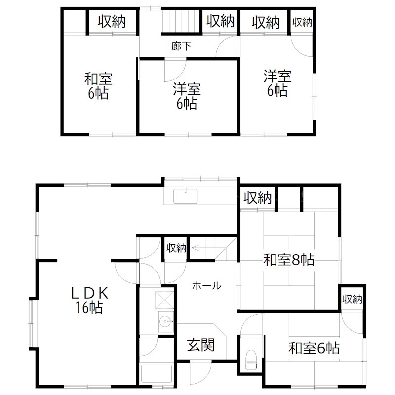 高砂市北浜町牛谷　戸建て 間取り図