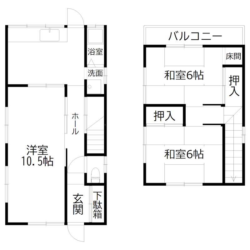 加古川市野口町二屋　貸家 間取り図