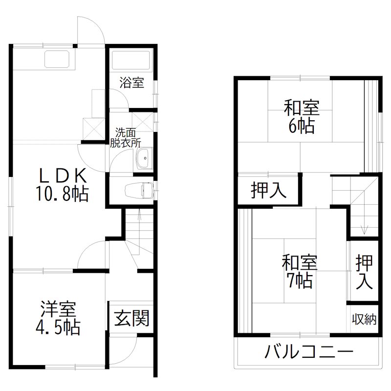 加古川市平岡町高畑戸建 間取り図