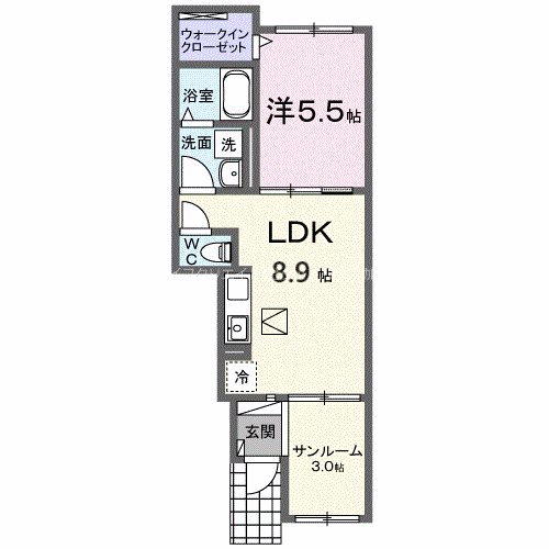モンレーヴみのり 間取り図