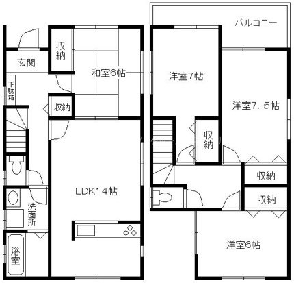 新野辺北町貸家 間取り図