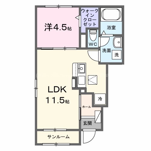 尾上町養田３丁目アパート（０２８５５４９０２） 間取り図