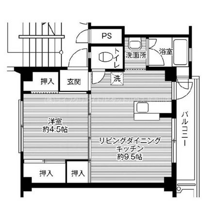 ビレッジハウス十王堂1号棟 間取り図