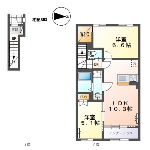 加古郡稲美町国岡　アパート新築 間取り図