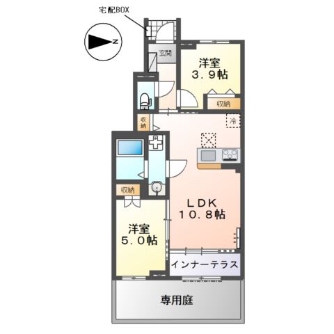 加古郡稲美町国岡　アパート新築 間取り図