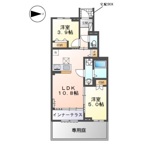 加古郡稲美町国岡　アパート新築 間取り図