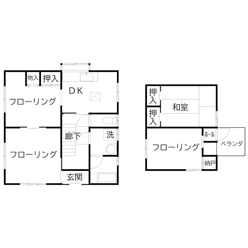 南大中３丁目・貸家 間取り図