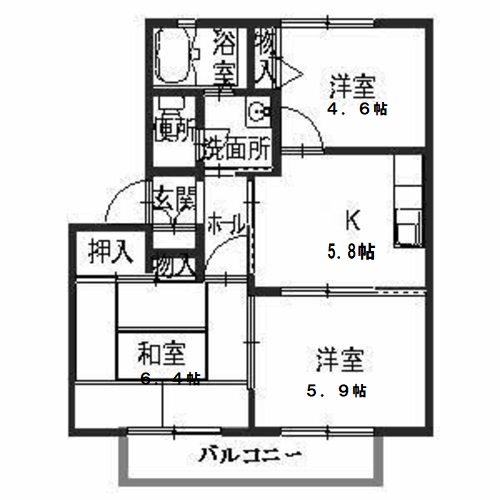 ディアス21　Ａ 間取り図