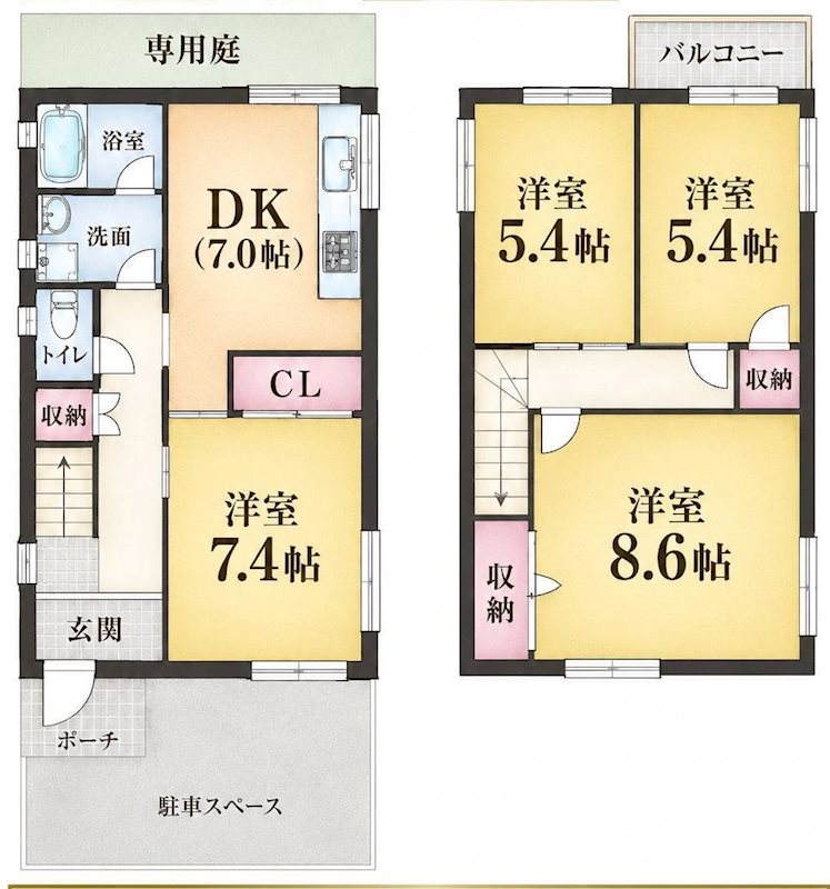 大久保町西島貸家 間取り図