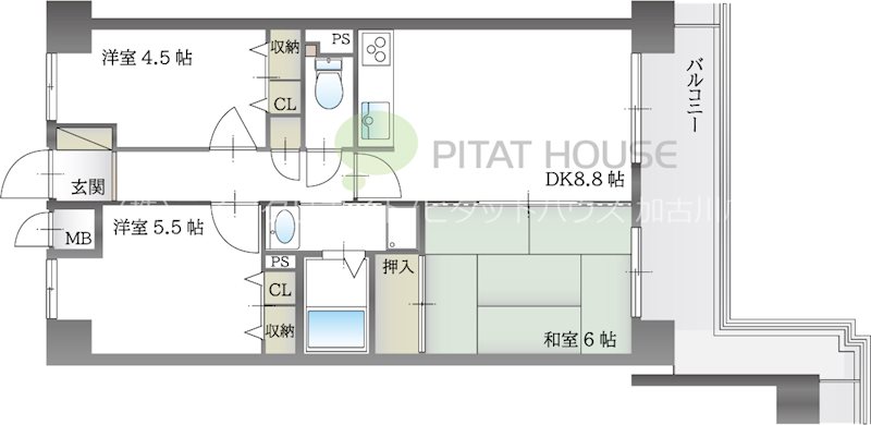 シャルヴィ加古川 間取り図