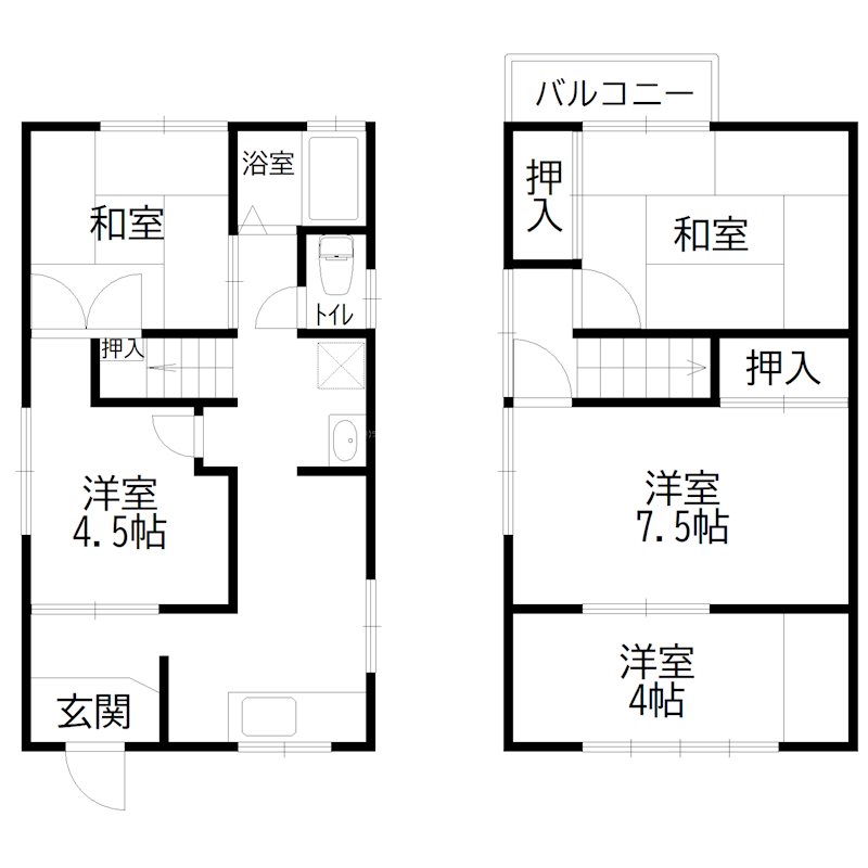 二屋戸建 間取り図