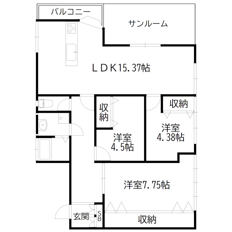 新神野ビル３F 間取り図