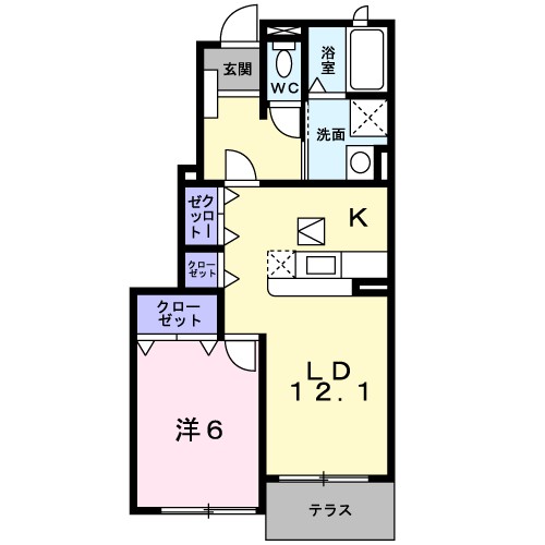 間取り シンヴィオシスD 間取り図