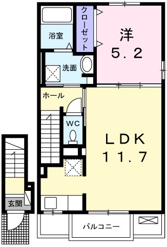 プラシード　Ｉ・Ｍ 間取り図