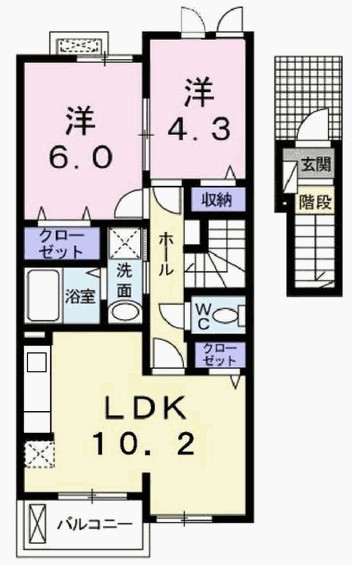 間取り アンソレイユⅡ 間取り図