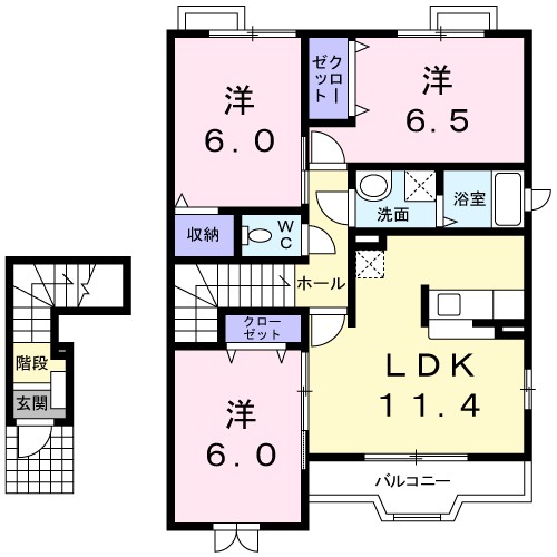 間取り カモミールⅢ A 間取り図