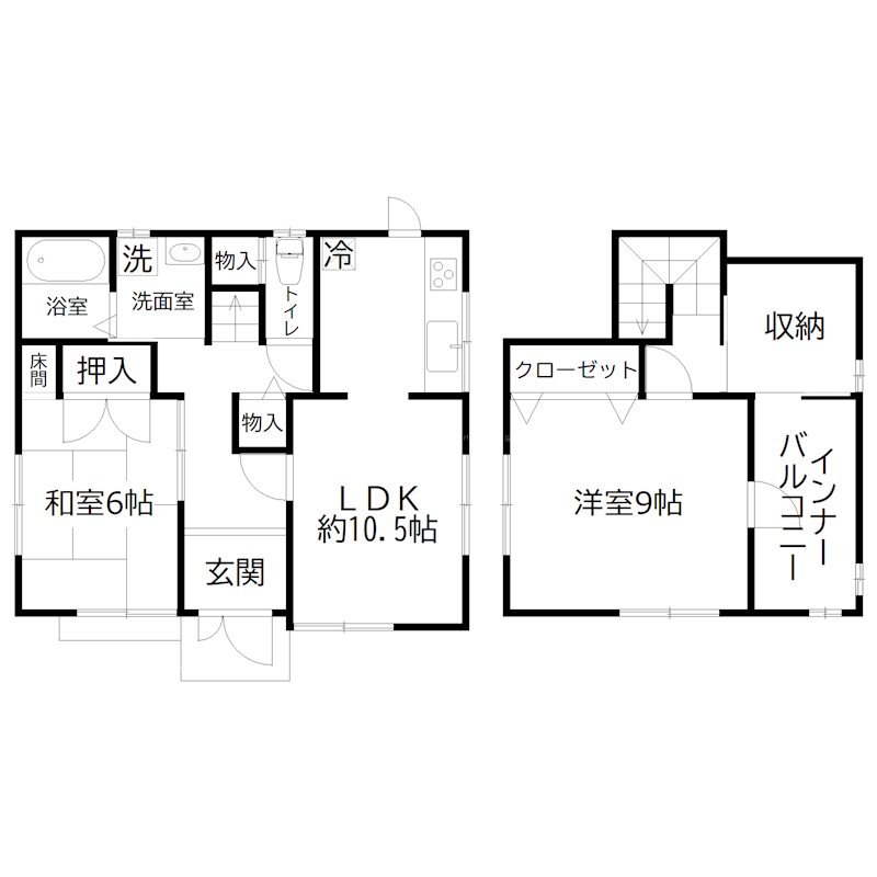 平岡町一色戸建 間取り図
