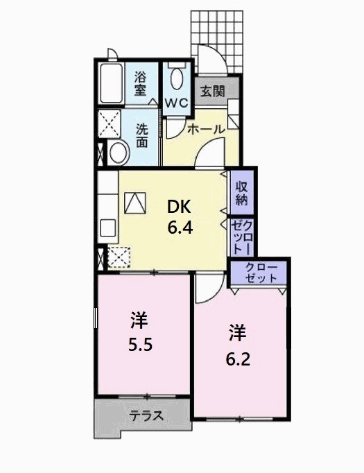 グレイシャス　ハイム　Ｂ棟 間取り図