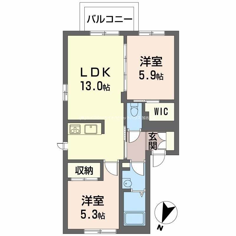 ウエストサイドコートA 間取り図