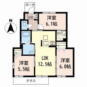 シャーメゾンＹＯＵ　Ａ 間取り図