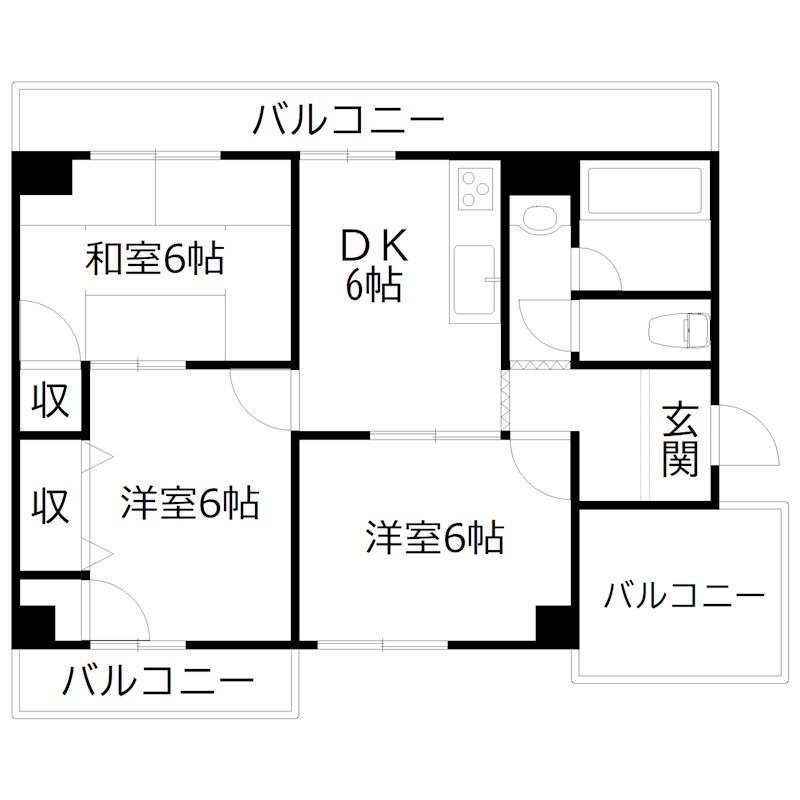 第103嵯峨マンション 間取り図