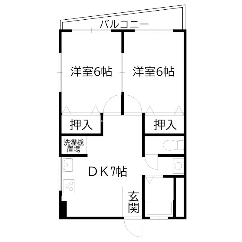 浜の宮コーポ 間取り図