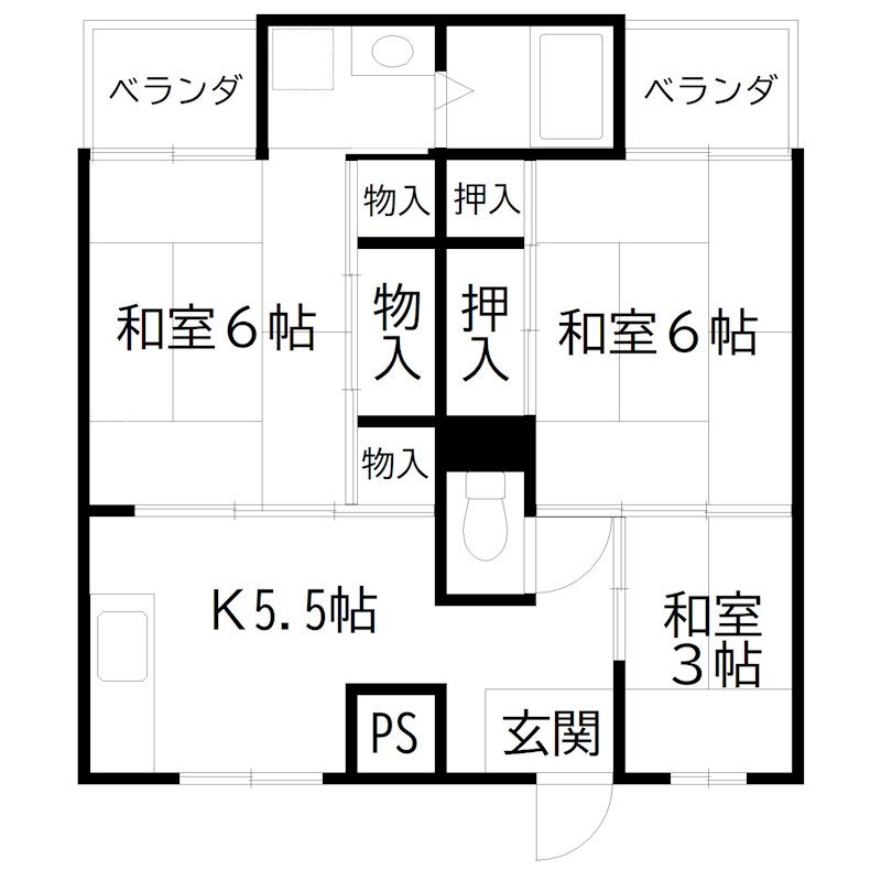 サンライズ高砂4号棟 間取り図