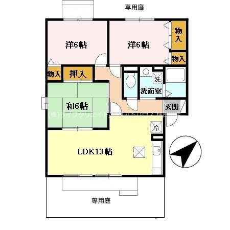 セジュール河原Ｂ 間取り図