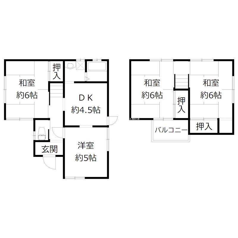 平岡町新在家 戸建 間取り図