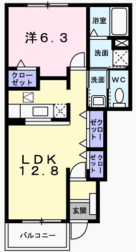 ドルフ・アカネＡ 間取り図