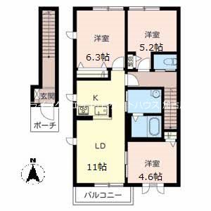 シャーメゾン花水木A 間取り図