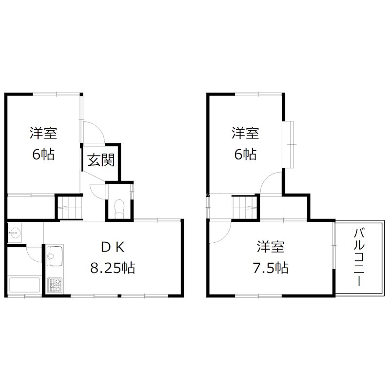 尾上町口里貸家 間取り図