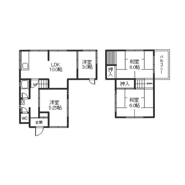 米田町貸家 間取り図
