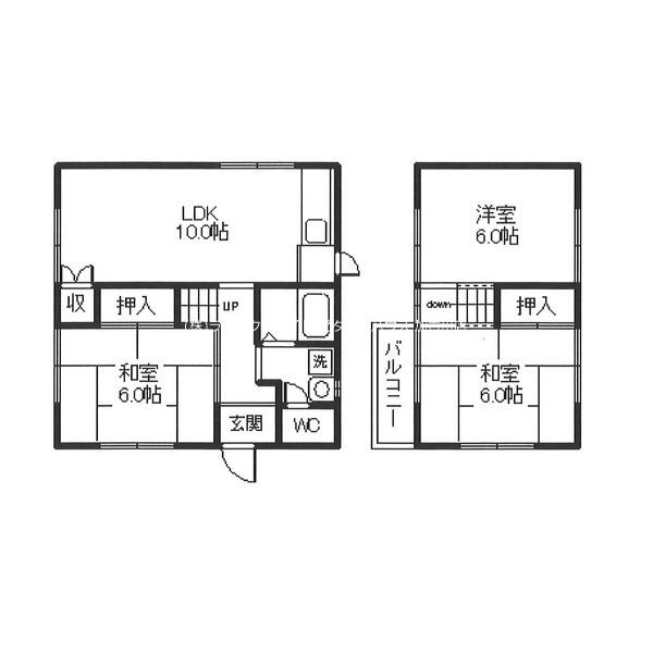 尾上町養田貸家 間取り図